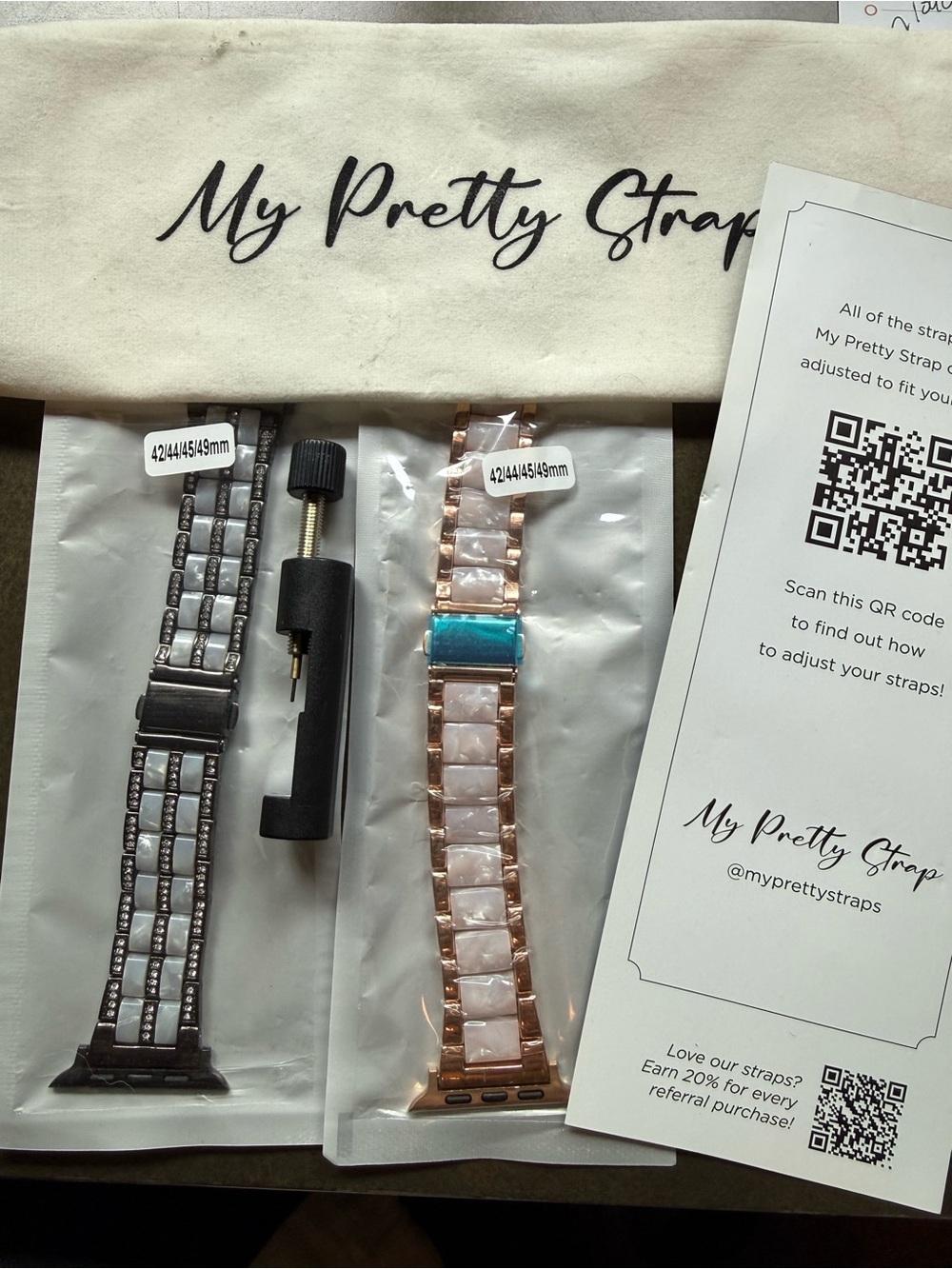 My Pretty Strap Rose Gold and Black Ceramic Watch Bands Apple Watch
